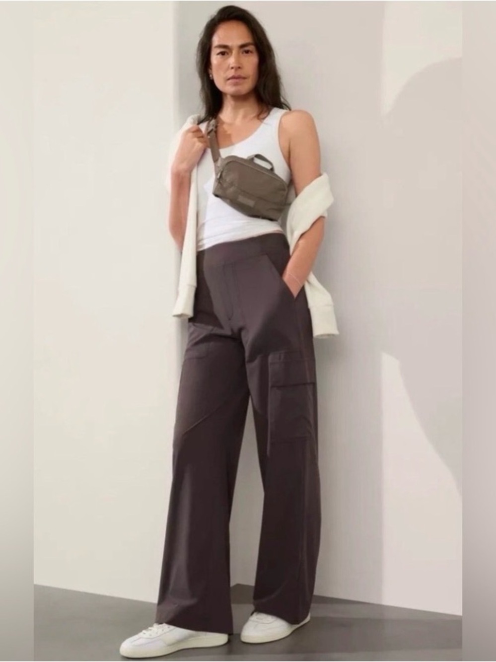 Athleta Women’s Brooklyn Heights High Rise Cargo Pants in brown